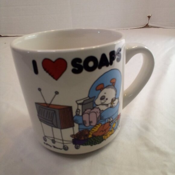 I Love Soaps Mug Vintage 80's White 3.5" - Picture 4 of 8